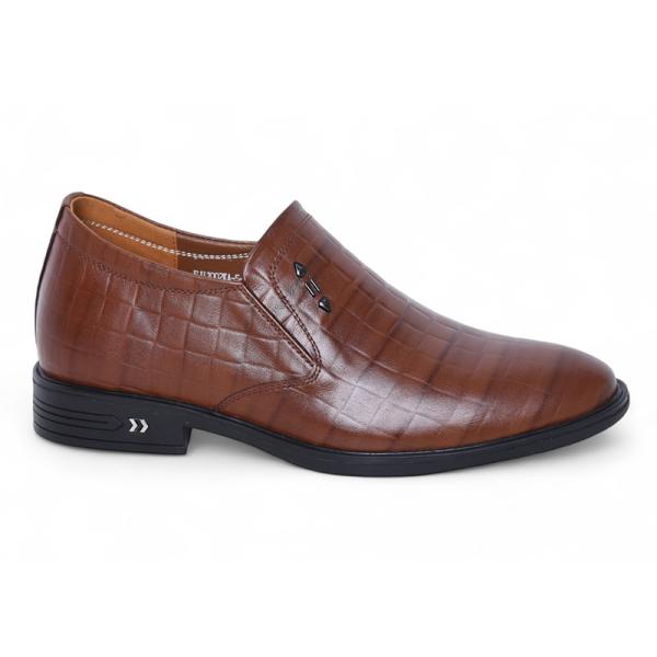 Giày cao nam 7cm nâu sần