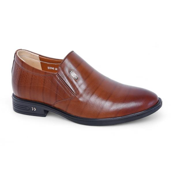 Giày cao 7cm nâu sần sang trọng