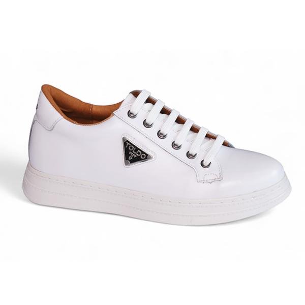 Giày cao thể thao 8cm cho nam màu trắng