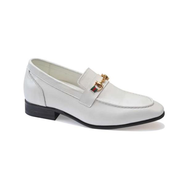 Giày cao nam 6cm màu trắng 