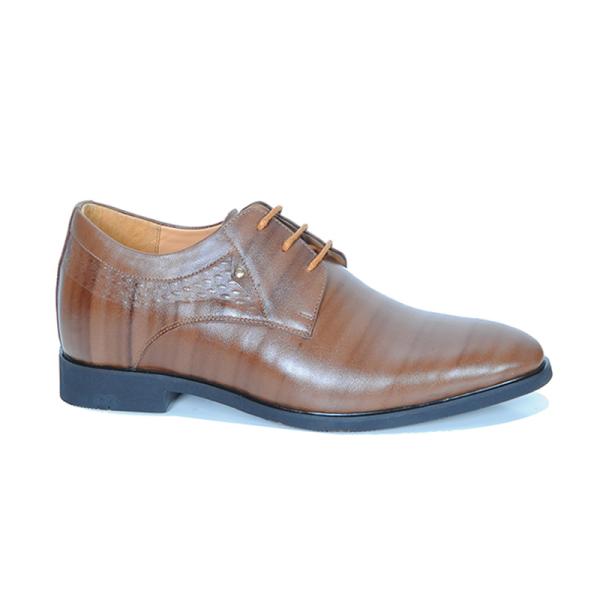Giày cao nam 7cm da sần nâu