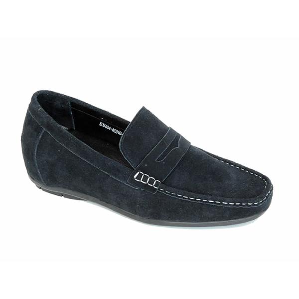 Giày mọi cao 6cm da lộn đen