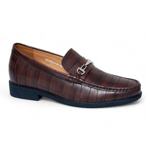 Giày cao nam 7cm vân sá sấu đế khâu