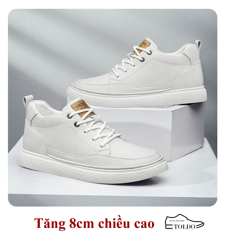 Giày cao 8cm thể thao màu trắng